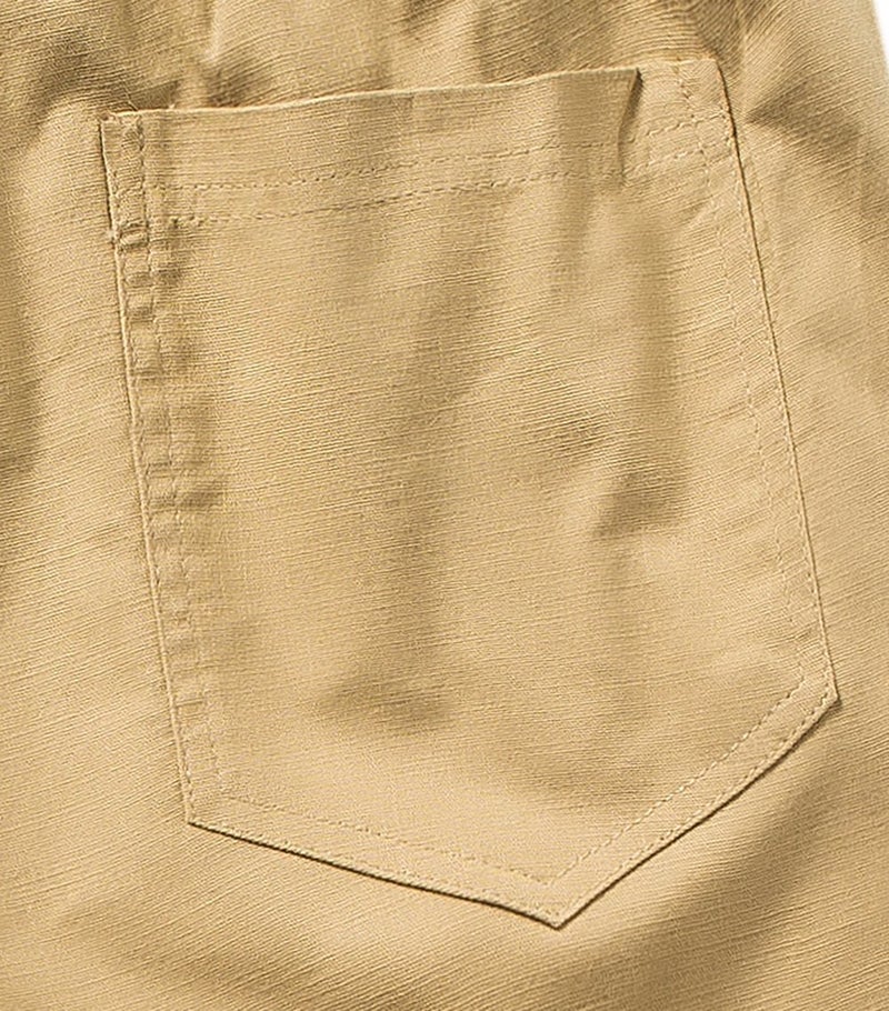 SIR7 Men's Linen Casual Lightweight Drawstrintg Elastic Waist Summer Beach Pants Khaki Medium - Image 5